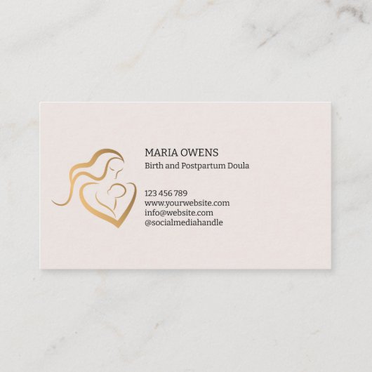 Matige geboorte Postpartum Doula Verloskundige Bor Visitekaartje (Achterkant)