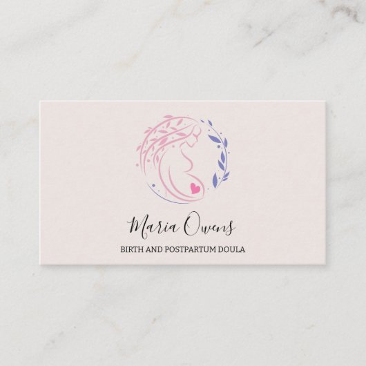Matige geboorte Postpartum Doula Verloskundige Bor Visitekaartje (Voorkant)