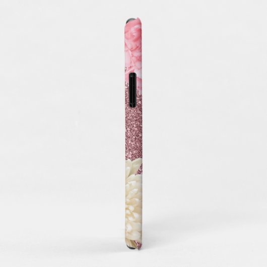 Matige glans Roze Initiaal en naam Glitter Case-Mate iPhone Case (Achterkant/rechts)