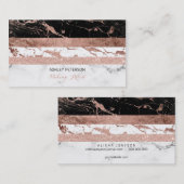 Matige gouden strepen van roos met chroommarmer Ma Visitekaartje (Voorkant / Achterkant)