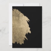 Matige goudpenseeldruppels zwarte witte kerkbruilo kaart (Achterkant)