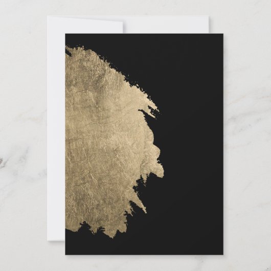 Matige goudpenseeldruppels zwarte witte kerkbruilo kaart (Achterkant)