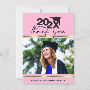 Matige gradatie Cap Jaar Gold Pink Rose FOTO Bedankkaart