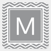 Matige grijze en witte Chevrons met monogram