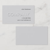 Matige grijze faux, in reliëf visitekaartje (Voorkant / Achterkant)