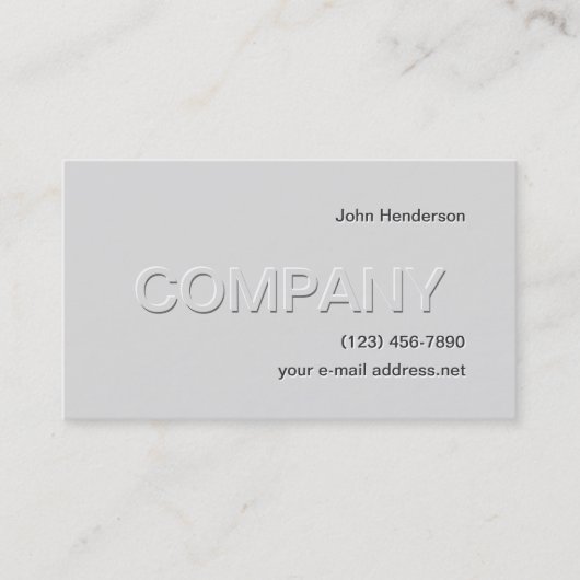 Matige grijze faux, in reliëf visitekaartje (Voorkant)