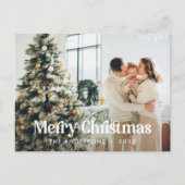 Matige groene waterverf botanische typografie feestdagenkaart (Voorkant)