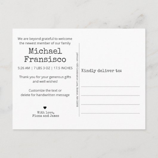 Matige Hallo Wereldfoto's Raster Collage geboorte Aankondigingskaart (Achterkant)