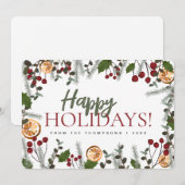 Matige kerstdenholle sinaasappels Prettige feestda Feestdagenkaart (Voorkant / Achterkant)