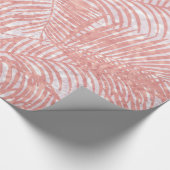 Matige koraalroze neuspalmboom cadeaupapier (Hoek)