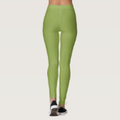 Matige limoengroene effen kleur leggings (Achterkant)