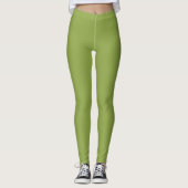 Matige limoengroene effen kleur leggings (Voorkant)