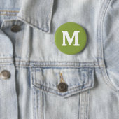 Matige limoengroene effen kleur ronde button 5,7 cm (In situ)
