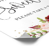 Matige marsala floral gold Baby's zijn zoete teken Poster (Hoek)