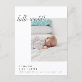 Matige minimale fotocollage geboorte aankondigingskaart