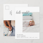 Matige minimale fotocollage geboorte aankondigingskaart (Voorkant / Achterkant)