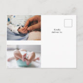 Matige minimale fotocollage geboorte aankondigingskaart (Achterkant)