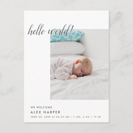 Matige minimale fotocollage geboorte aankondigingskaart (Voorkant)
