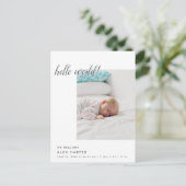 Matige minimale fotocollage geboorte aankondigingskaart (Staand voorkant)