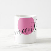 Matige naam Grote roze pooldots Koffiemok (Center)