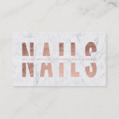 Matige nagels snijden roos gouden tipografische ma visitekaartje (Achterkant)