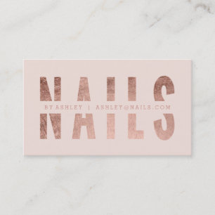 Matige nagels snijden roos gouden typografie uit visitekaartje