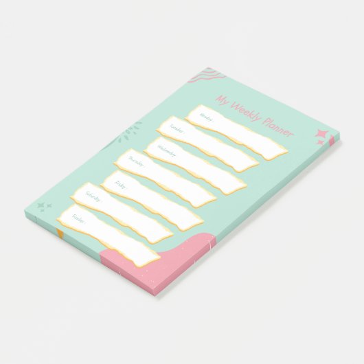 Matige pasteelkleuren weekblad post-it® notes (Schuin)