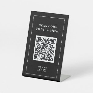Matige QR-code van het menu Scannen Reclamebord Met Voetstuk