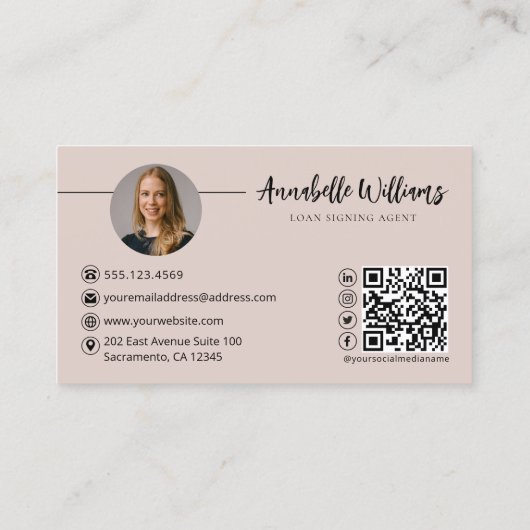 Matige QR-code voor Noteerbare foto's Visitekaartje (Achterkant)