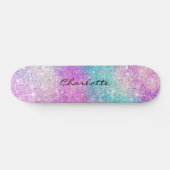 Matige regenboognebula sparkles girale glitter persoonlijk skateboard (Horizontaal)
