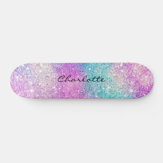 Matige regenboognebula sparkles girale glitter persoonlijk skateboard (Horizontaal)