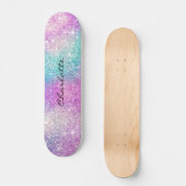 Matige regenboognebula sparkles girale glitter persoonlijk skateboard (Voorkant)
