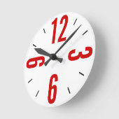Matige rode en zwarte cijfers ronde klok (Hoek)