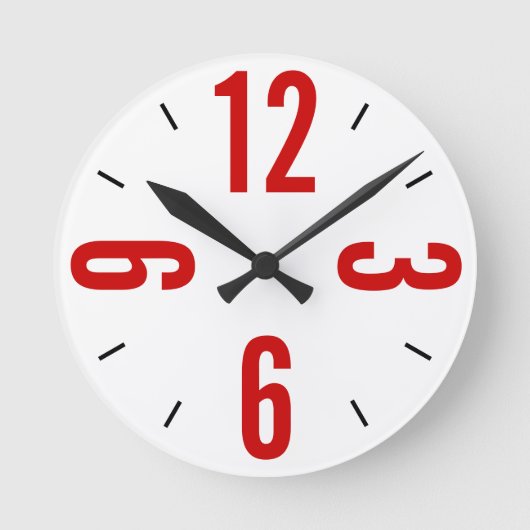 Matige rode en zwarte cijfers ronde klok (Voorkant)