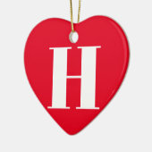 Matige rode monogram initiaal typografie keramisch ornament (Links)