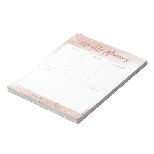 Matige roze goudWaterverf weekblad Notitieblok (Linkerzijde)