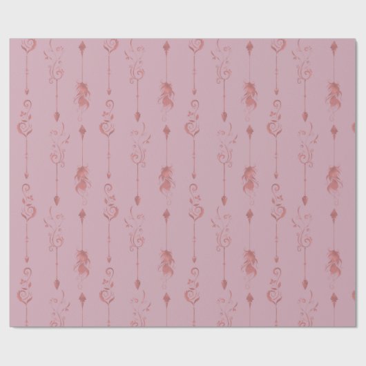 Matige roze tribale vaders van de afgelopen dag cadeaupapier (Vlak)