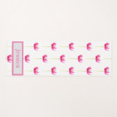 Matige roze tulpen florale naam monogram yoga mat (Voorkant (horizontaal))