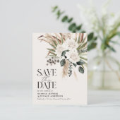 Matige rustige pampas eucalyptus botanische elegan aankondigingskaart (Staand voorkant)