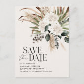 Matige rustige pampas eucalyptus botanische elegan aankondigingskaart (Voorkant)