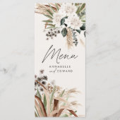 Matige rustige pampas eucalyptus botanische elegan menu (Voorkant)