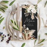 Matige rustige pampas eucalyptus botanische elegan menu<br><div class="desc">Moderne schuur- en boerderijboerderij,  bijtende botanische bosmische natuurpamapegras en botanische eucalyptus bruiloft van het menu van de kantoorbenodigdheden. Mooie handgedrukte gedroogde botanische florale waterverven en scripttekst. Modern op het gebied van trendmatige natuurlijke,  sage groene,  roest,  terracotta,  bruin en zwart ontwerp.</div>