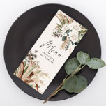 Matige rustige pampas eucalyptus botanische elegan menu<br><div class="desc">Moderne schuur- en boerderijboerderij,  bijtende botanische bosmische natuurpamapegras en botanische eucalyptus bruiloft van het menu van de kantoorbenodigdheden. Mooie handgedrukte gedroogde botanische florale waterverven en scripttekst. Modern op het gebied van trendmatige natuurlijke,  sage groene,  roest,  terracotta,  bruin en zwart ontwerp.</div>