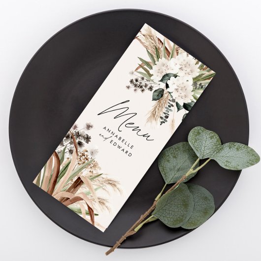 Matige rustige pampas eucalyptus botanische elegan menu