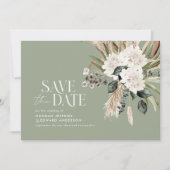 Matige rustige pampas eucalyptus botanische elegan save the date (Voorkant)