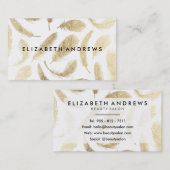 Matige schoonheidssalon voor goudelegante veren visitekaartje (Voorkant / Achterkant)