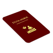 Matige spa gele silhouette maroon magneet (Rechterzijde)