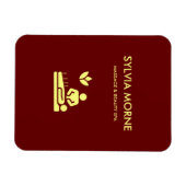Matige spa gele silhouette maroon magneet (Horizontaal)