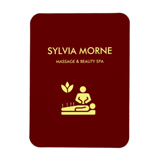 Matige spa gele silhouette maroon magneet (Verticaal)