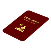 Matige spa gele silhouette maroon magneet (Linkerzijde)